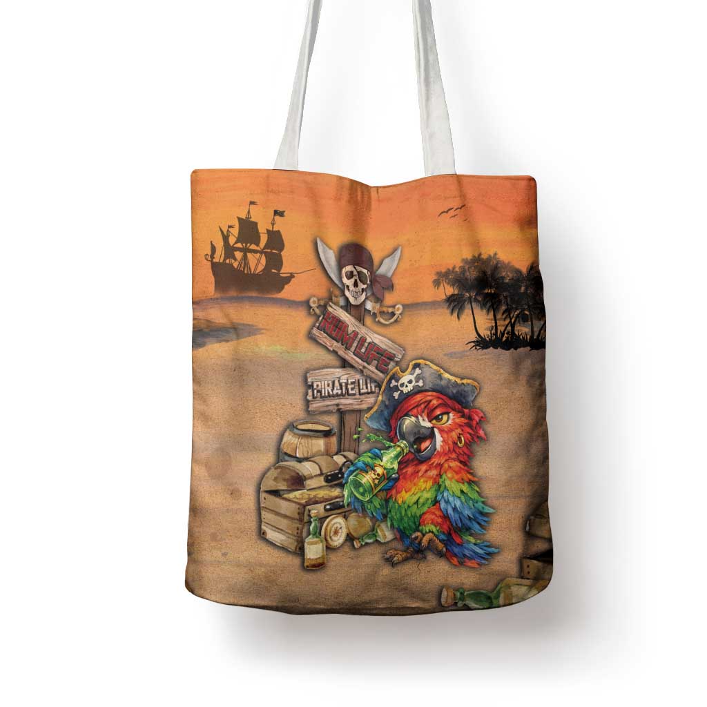 Drunken Pirate Parrot Tote Bag Tropical Vibe