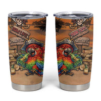 Personalized Drunken Pirate Parrot Tumbler Cup Tropical Vibe