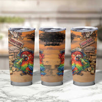 Personalized Drunken Pirate Parrot Tumbler Cup Tropical Vibe