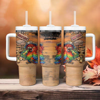 Personalized Drunken Pirate Parrot Tumbler With Handle Tropical Vibe