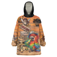 Personalized Drunken Pirate Parrot Wearable Blanket Hoodie Tropical Vibe