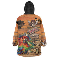 Personalized Drunken Pirate Parrot Wearable Blanket Hoodie Tropical Vibe