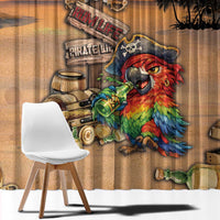 Drunken Pirate Parrot Window Curtain Tropical Vibe