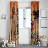 Drunken Pirate Parrot Window Curtain Tropical Vibe