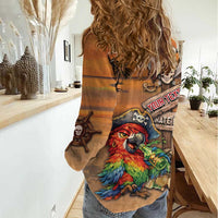 Personalized Drunken Pirate Parrot Women Casual Shirt Tropical Vibe