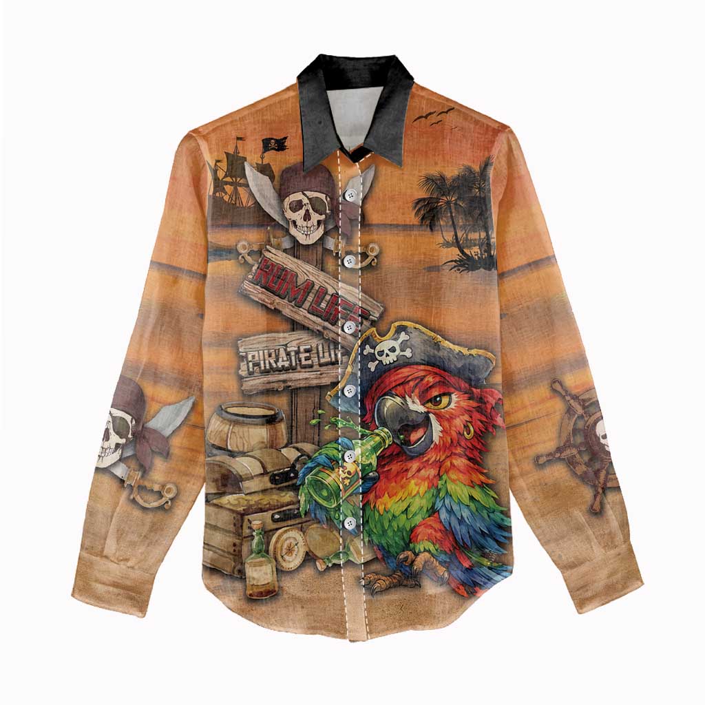 Personalized Drunken Pirate Parrot Women Casual Shirt Tropical Vibe