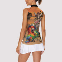 Personalized Drunken Pirate Parrot Women Sleeveless Polo Shirt Tropical Vibe