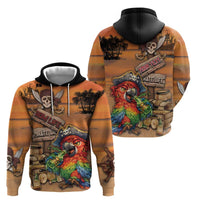 Personalized Drunken Pirate Parrot Zip Hoodie Tropical Vibe