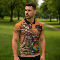 Personalized Drunken Pirate Parrot Zipper Polo Shirt Tropical Vibe