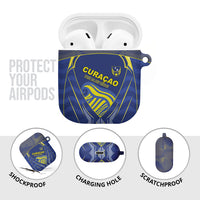 Curacao Football AirPods Case Blue Wave Geometric Caribbean Sports Motif