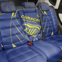Curacao Football Back Car Seat Cover Blue Wave Geometric Caribbean Sports Motif