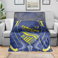 Curacao Football Blanket Blue Wave Geometric Caribbean Sports Motif
