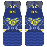 Custom Curacao Football Car Mats Blue Wave Geometric Caribbean Sports Motif