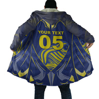 Custom Curacao Football Cloak Blue Wave Geometric Caribbean Sports Motif