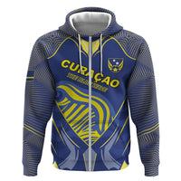 Custom Curacao Football Hoodie Blue Wave Geometric Caribbean Sports Motif