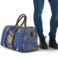 Curacao Football Travel Bag Blue Wave Geometric Caribbean Sports Motif