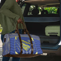 Curacao Football Travel Bag Blue Wave Geometric Caribbean Sports Motif