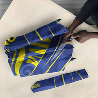 Curacao Football Umbrella Blue Wave Geometric Caribbean Sports Motif