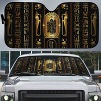 Egypt Cartouche Auto Sun Shade Gold Pharaoh Hieroglyphics Patterns