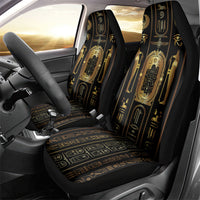 Egypt Cartouche Car Seat Cover Gold Pharaoh Hieroglyphics Patterns