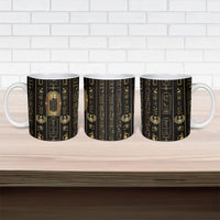 Egypt Cartouche Ceramic Mug Gold Pharaoh Hieroglyphics Patterns