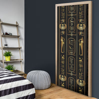 Egypt Cartouche Door Cover Gold Pharaoh Hieroglyphics Patterns