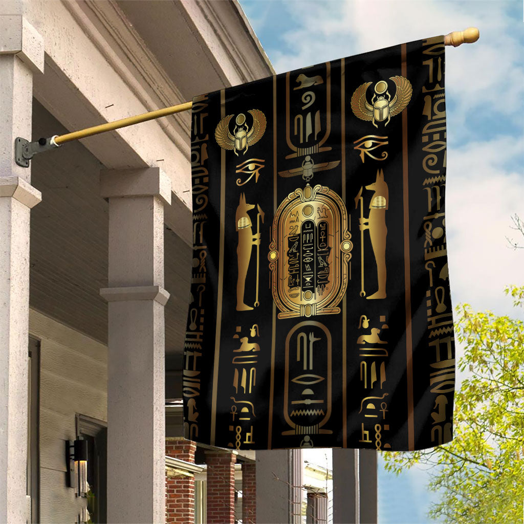 Egypt Cartouche Garden Flag Gold Pharaoh Hieroglyphics Patterns