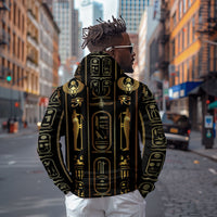 Egypt Cartouche Hoodie Gold Pharaoh Hieroglyphics Patterns