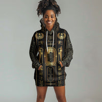 Egypt Cartouche Hoodie Dress Gold Pharaoh Hieroglyphics Patterns