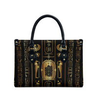 Egypt Cartouche Leather Bag Gold Pharaoh Hieroglyphics Patterns