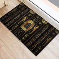 Egypt Cartouche Rubber Doormat Gold Pharaoh Hieroglyphics Patterns