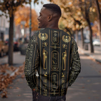 Egypt Cartouche Sweatshirt Gold Pharaoh Hieroglyphics Patterns