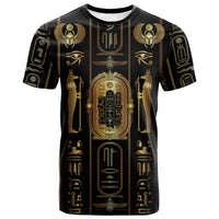 Egypt Cartouche T shirt Gold Pharaoh Hieroglyphics Patterns