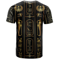 Egypt Cartouche T shirt Gold Pharaoh Hieroglyphics Patterns