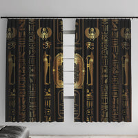 Egypt Cartouche Window Curtain Gold Pharaoh Hieroglyphics Patterns