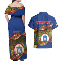 Personalized Sint Maarten Is In My DNA Couples Matching Off Shoulder Maxi Dress and Hawaiian Shirt - Wonder Print Shop