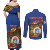 Personalized Sint Maarten Is In My DNA Couples Matching Off Shoulder Maxi Dress and Long Sleeve Button Shirt - Wonder Print Shop