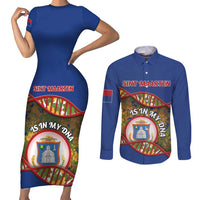 Personalized Sint Maarten Is In My DNA Couples Matching Short Sleeve Bodycon Dress and Long Sleeve Button Shirt - Wonder Print Shop