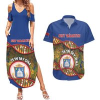 Personalized Sint Maarten Is In My DNA Couples Matching Summer Maxi Dress and Hawaiian Shirt - Wonder Print Shop