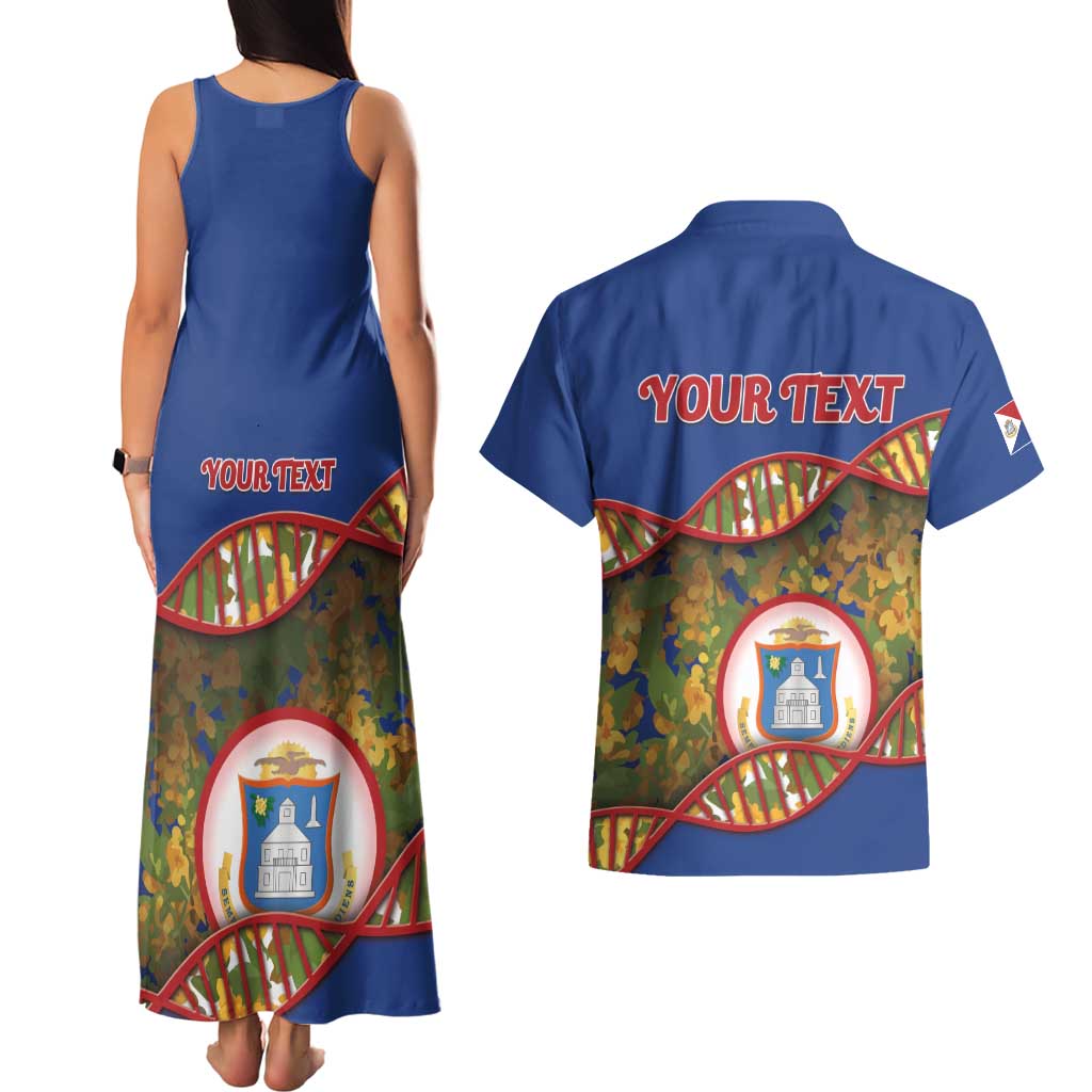 Personalized Sint Maarten Is In My DNA Couples Matching Tank Maxi Dress and Hawaiian Shirt - Wonder Print Shop