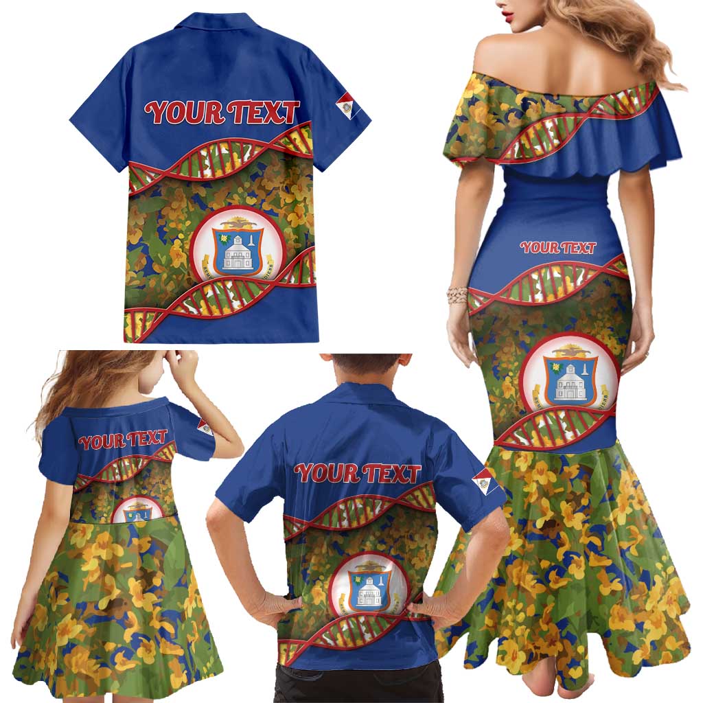 Personalized Sint Maarten Is In My DNA Family Matching Mermaid Dress and Hawaiian Shirt - Wonder Print Shop