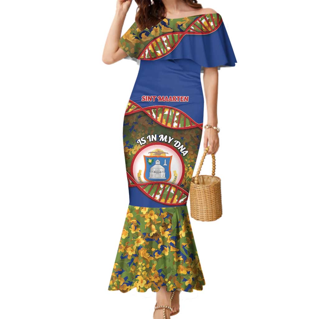 Personalized Sint Maarten Is In My DNA Family Matching Mermaid Dress and Hawaiian Shirt - Wonder Print Shop