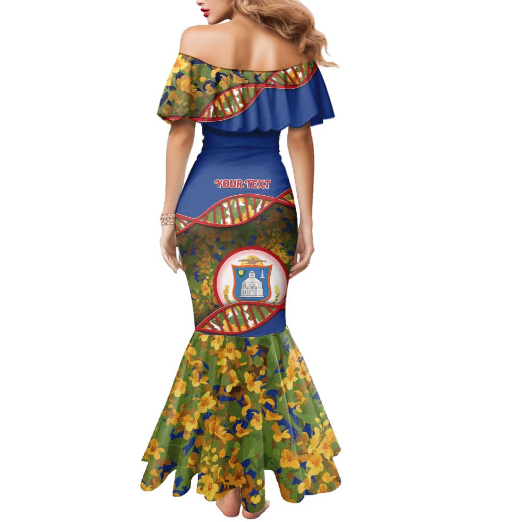 Personalized Sint Maarten Is In My DNA Family Matching Mermaid Dress and Hawaiian Shirt - Wonder Print Shop