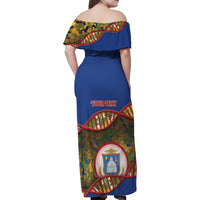 Personalized Sint Maarten Is In My DNA Family Matching Off Shoulder Maxi Dress and Hawaiian Shirt - Wonder Print Shop