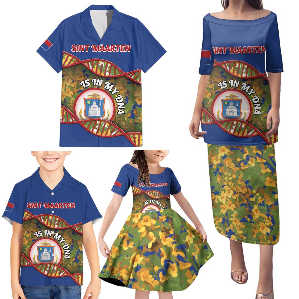 Personalized Sint Maarten Is In My DNA Family Matching Puletasi and Hawaiian Shirt - Wonder Print Shop