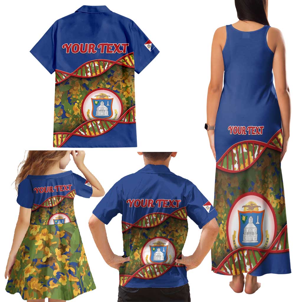 Personalized Sint Maarten Is In My DNA Family Matching Tank Maxi Dress and Hawaiian Shirt - Wonder Print Shop