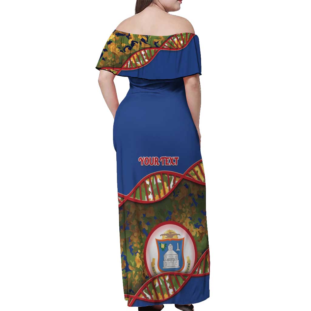 Personalized Sint Maarten Is In My DNA Off Shoulder Maxi Dress - Wonder Print Shop