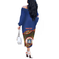 Personalized Sint Maarten Is In My DNA Off The Shoulder Long Sleeve Dress - Wonder Print Shop