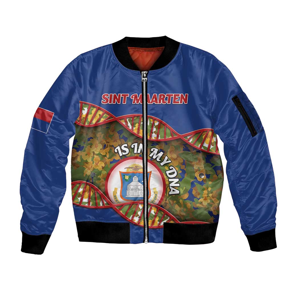 Personalized Sint Maarten Is In My DNA Sleeve Zip Bomber Jacket - Wonder Print Shop