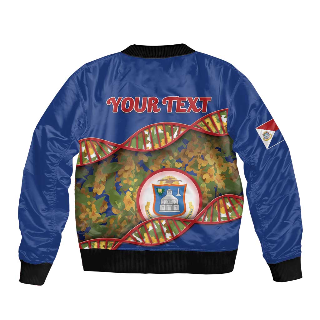 Personalized Sint Maarten Is In My DNA Sleeve Zip Bomber Jacket - Wonder Print Shop